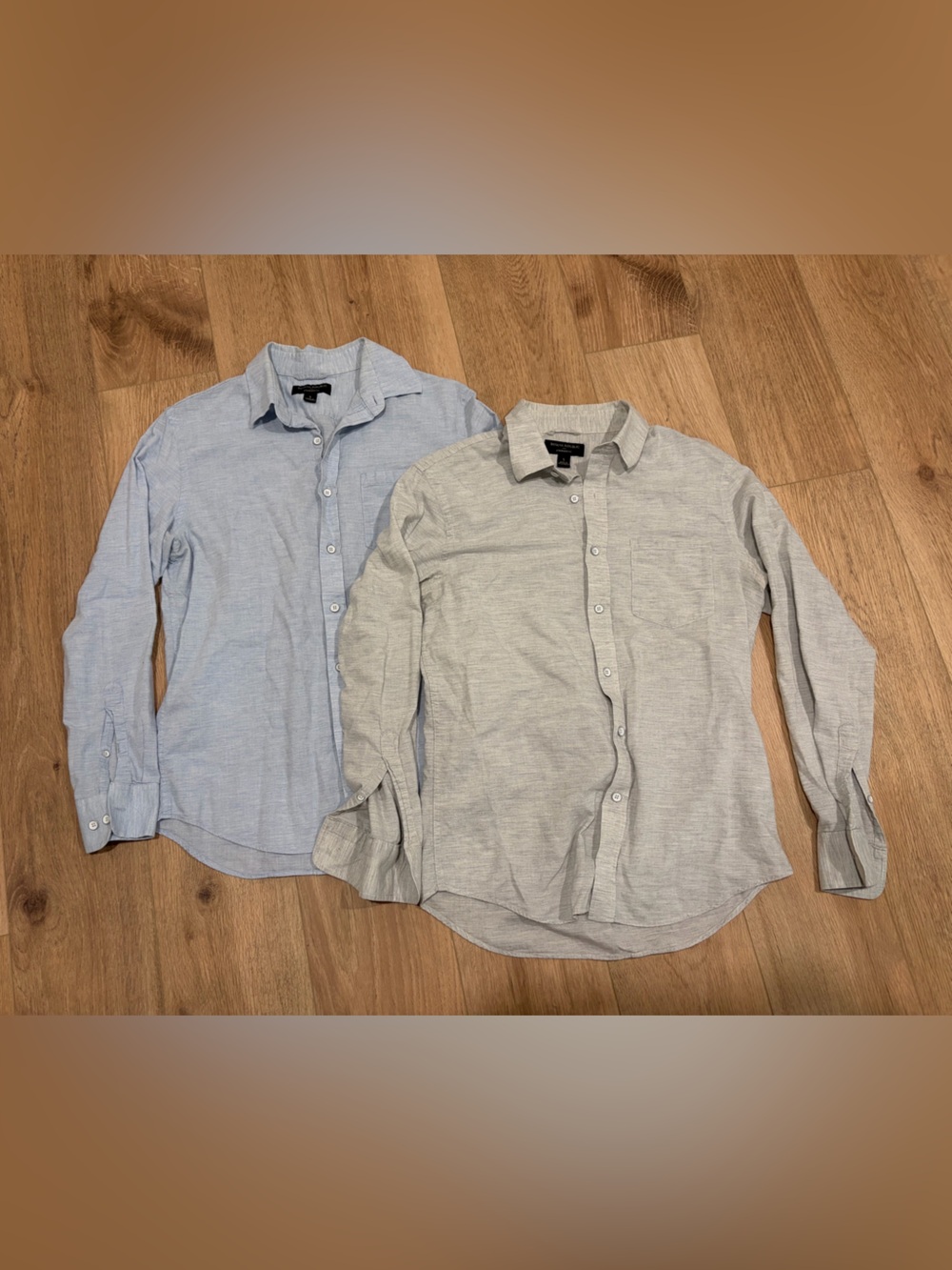 Banana Republic Men’s Button-Down Shirts in Light Blue and Light Gray